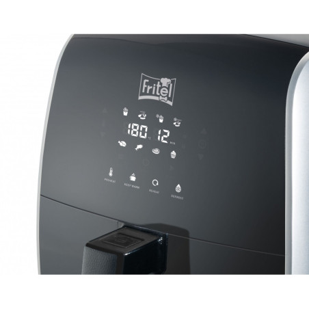 Fritel Snacktastic 5804 Enkel 3,2 l Vrijstaand 1450 W Heteluchtfriteuse Zwart, Zilver