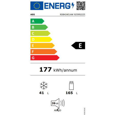 AEG RDB424E1AW réfrigérateur-congélateur 206L Classe énergétique E LowFrost