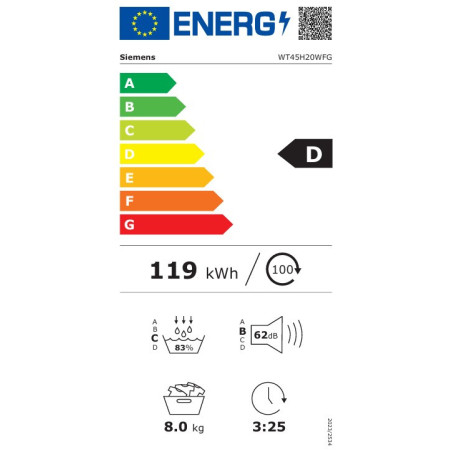 BOSCH WTH8520WFG Droogkast 8 kg Warmtepomp AutoDry EasyClean