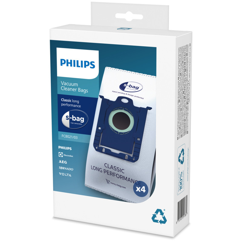 Philips s-bag Sacs pour aspirateur, 4 sacs