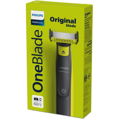 Philips Norelco OneBlade QP2824/10 rasoir pour homme Rasoir à grille Tondeuse Gris, Citron vert