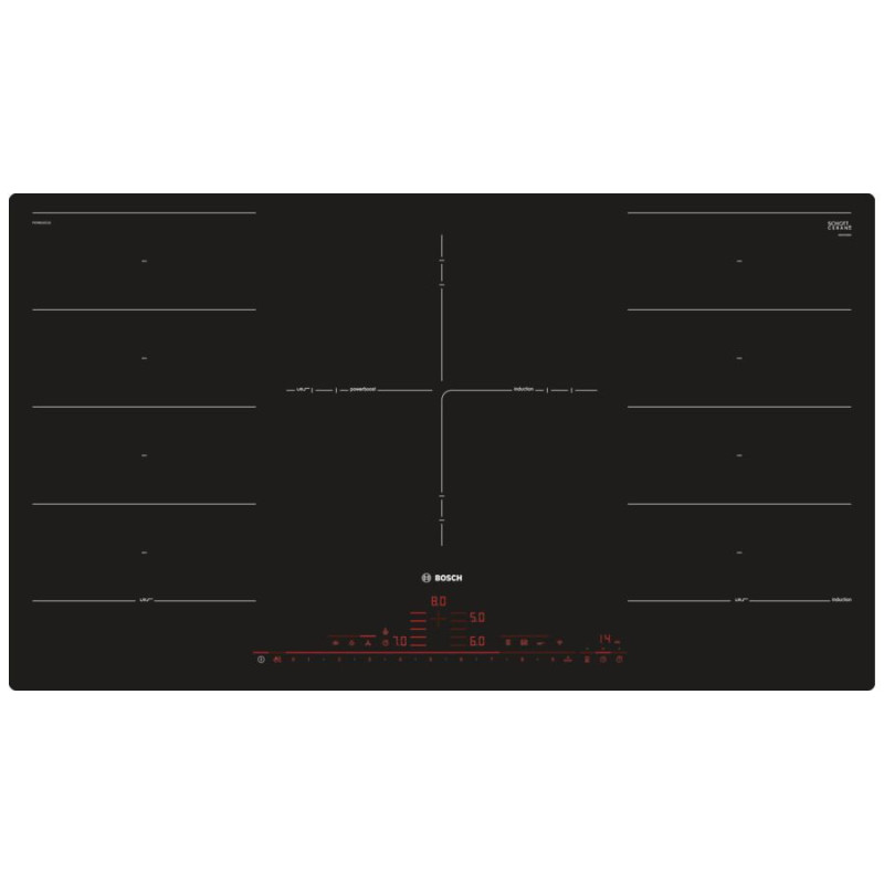 Bosch Serie 8 PXV901DV1E kookplaat Zwart Ingebouwd Inductiekookplaat zones 5 zone(s)