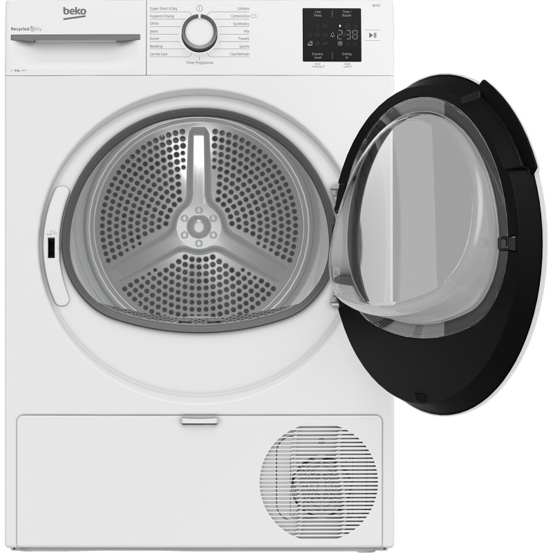 Beko BM3T3923W wasdroger Vrijstaand Voorlader 9 kg Wit