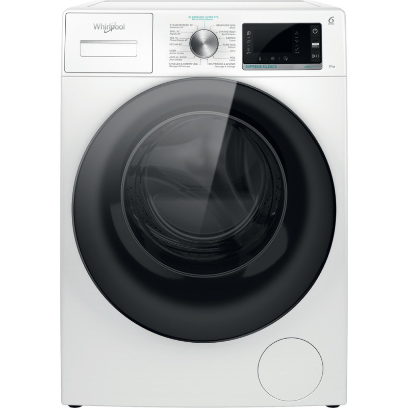 Whirlpool W6 W845WB BE wasmachine Voorbelading 8 kg 1351 RPM Wit