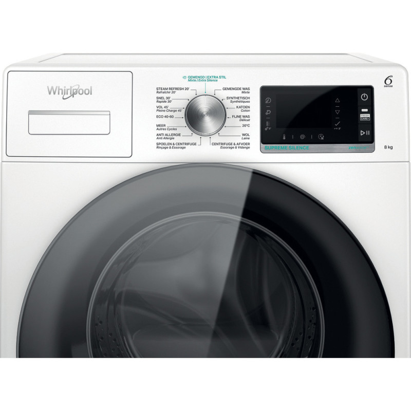 Whirlpool W6 W845WB BE wasmachine Voorbelading 8 kg 1351 RPM Wit
