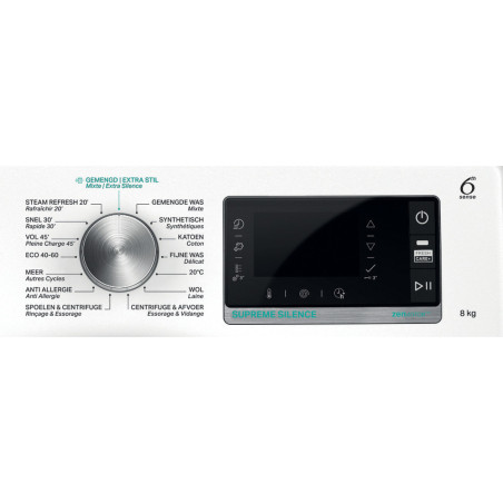 Whirlpool W6 W845WB BE machine à laver Charge avant 8 kg 1351 tr/min Blanc