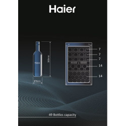 Haier Wine Bank 50 Serie 5 HWS49GA Compressorwijnkoeler Vrijstaand Zwart 49 fles(sen) 2
