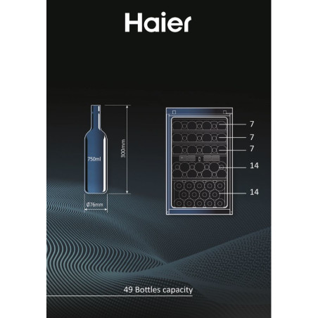 Haier Wine Bank 50 Serie 5 HWS49GA Compressorwijnkoeler Vrijstaand Zwart 49 fles(sen)