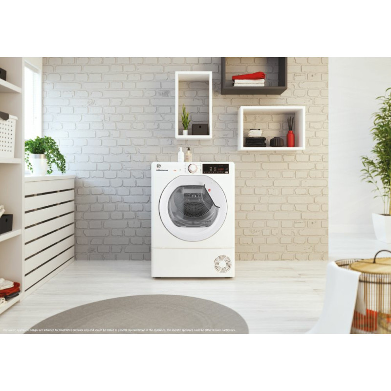 Hoover HLE H8A2DE-S sèche-linge Pose libre Charge avant 8 kg Blanc