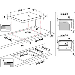 Whirlpool AKT 8090/NE Noir Intégré 60 cm Céramique 4 zone(s) 2