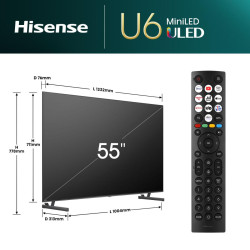 Hisense 55U6NQ 139,7 cm (55") 4K Ultra HD Smart TV Wifi Grijs 600 cd/m² 2