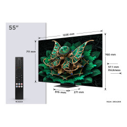 TCL 55C7K TV 139,7 cm (55") 4K Ultra HD Smart TV Wifi Métallique 2600 cd/m²