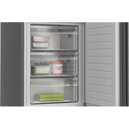 Bosch Serie 4 KGN39OCAF réfrigérateur-congélateur Pose libre 363 L Anthracite, Acier inoxydable