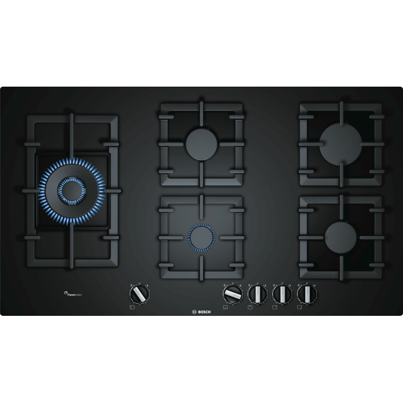 Bosch Serie 6 PPS9A6B90 plaque Noir Intégré 90 cm Gaz 5 zone(s)