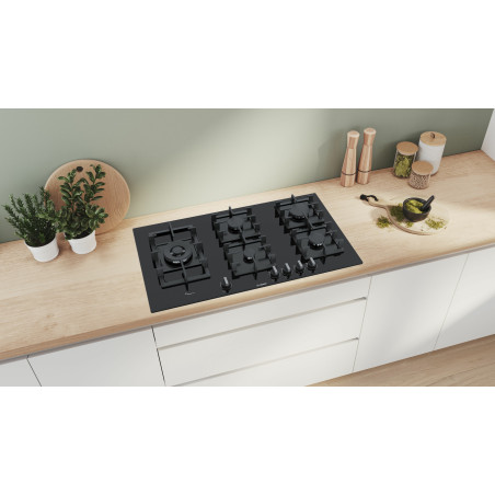 Bosch Serie 6 PPS9A6B90 plaque Noir Intégré 90 cm Gaz 5 zone(s)
