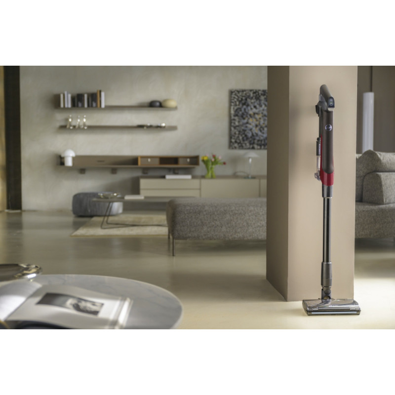 Hoover HF210H 011 Aspirateur-balai 2 en 1 Batterie Sec EPA Sans sac 165 W Noir, Rouge