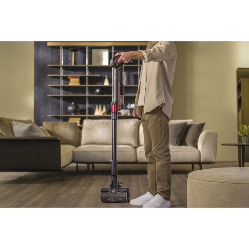 Hoover HF210H 011 Aspirateur-balai 2 en 1 Batterie Sec EPA Sans sac 165 W Noir, Rouge