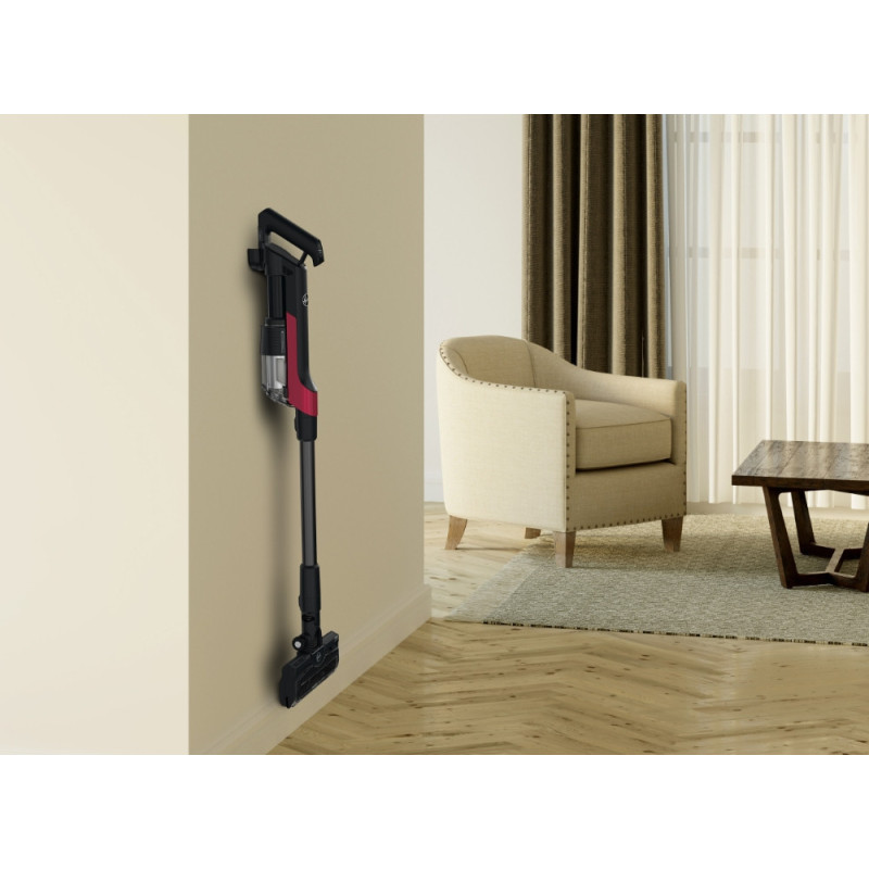 Hoover HF210H 011 Aspirateur-balai 2 en 1 Batterie Sec EPA Sans sac 165 W Noir, Rouge
