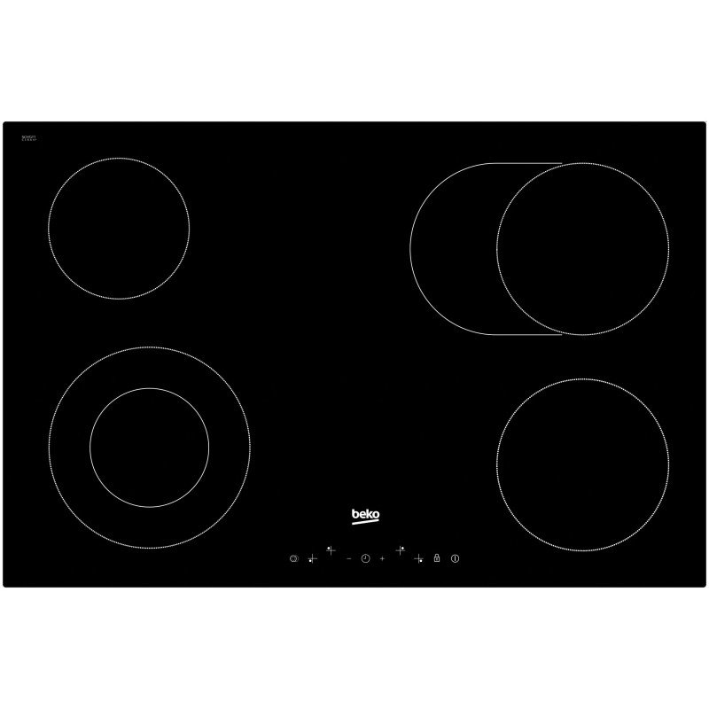 Beko HIC84401 plaque Noir Intégré 80 cm Céramique 4 zone(s)