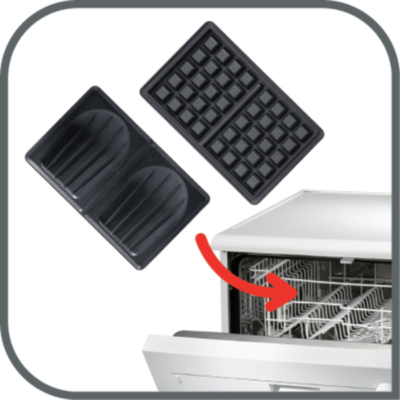 Tefal SW3418 moule à gauffres 2 gauffre(s) 700 W Noir, Gris