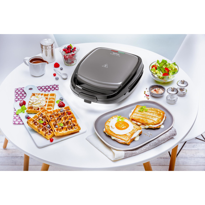 Tefal SW3418 moule à gauffres 2 gauffre(s) 700 W Noir, Gris