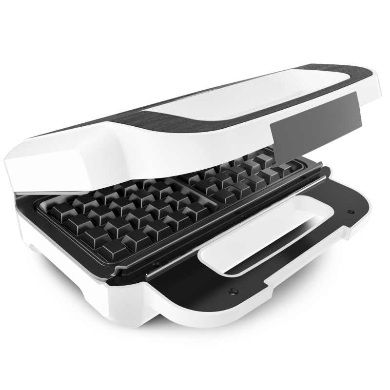 Tefal Snack XL SW7011 gaufrier et appareil à croque-monsieur 850 W Blanc, Acier inoxydable