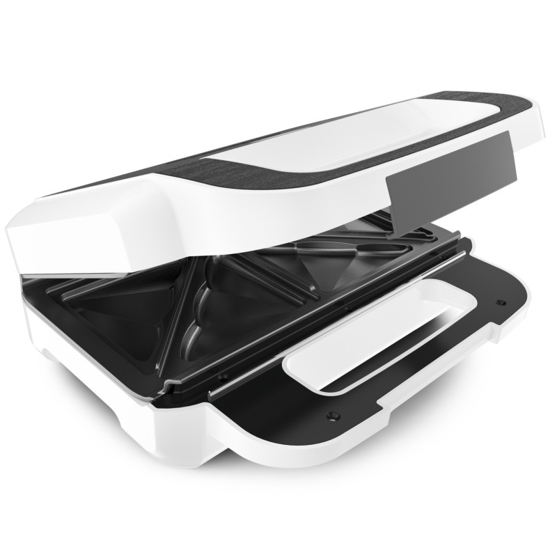 Tefal Snack XL SW7011 gaufrier et appareil à croque-monsieur 850 W Blanc, Acier inoxydable