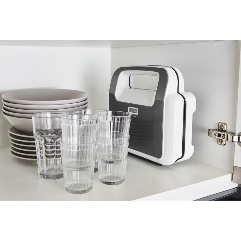 Tefal Snack XL SW7011 gaufrier et appareil à croque-monsieur 850 W Blanc, Acier inoxydable
