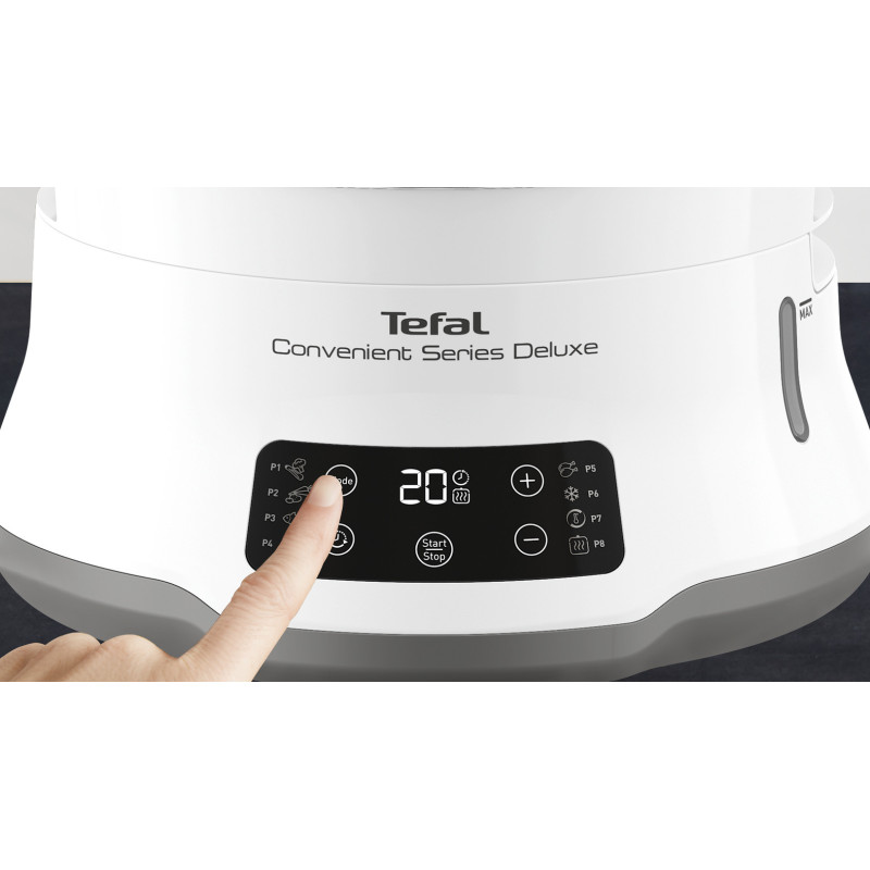 Tefal Convenient Series Deluxe VC502D cuiseur vapeur 3 Nombre de paniers Comptoir 900 W Acier inoxydable, Blanc