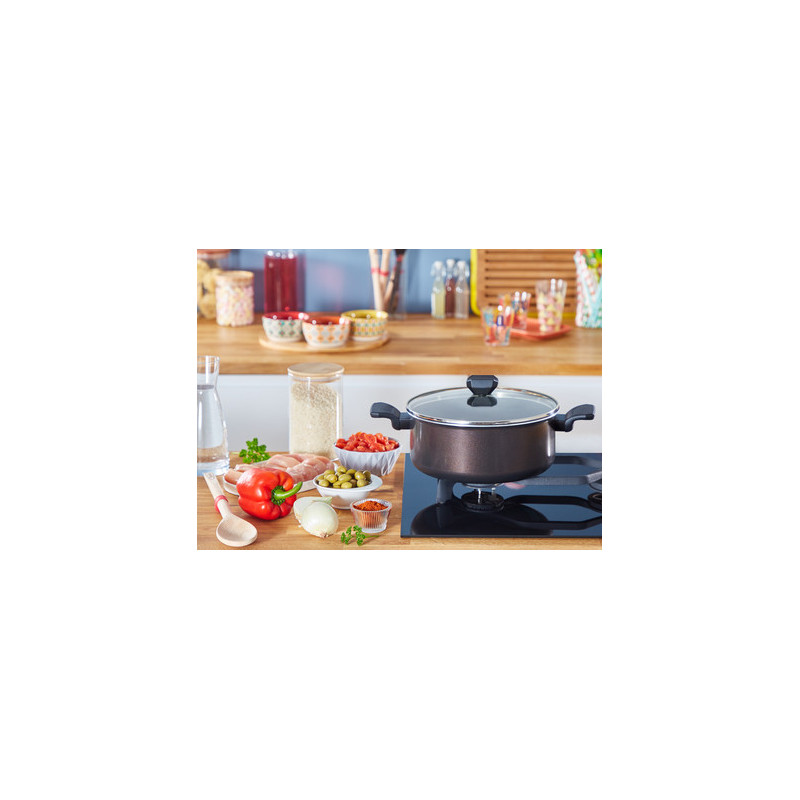 Tefal Easy Cook & Clean B5544602 casserole à sauce Rond Noir, Marron
