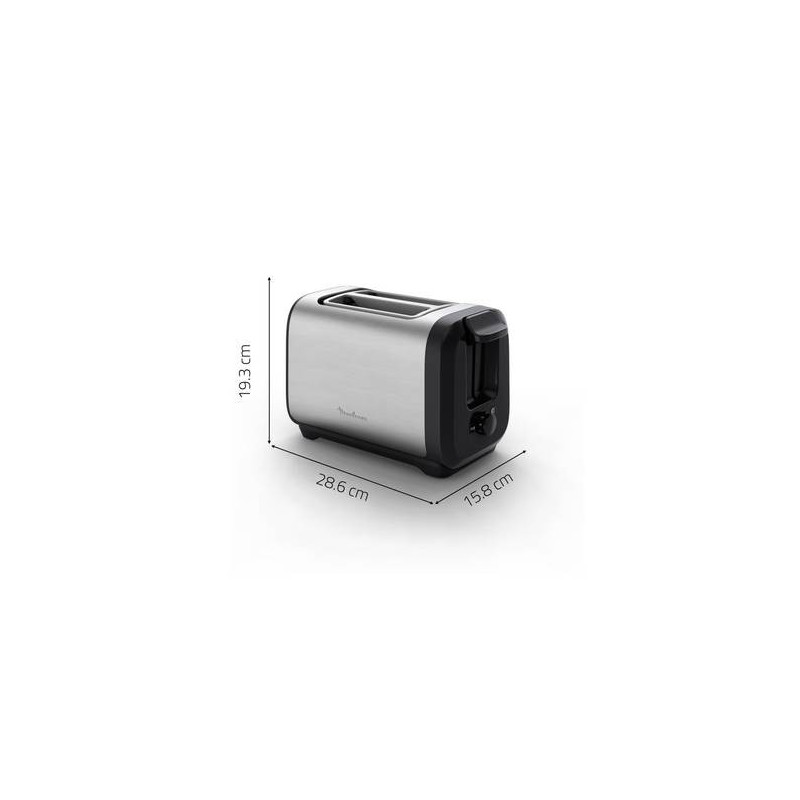 Moulinex LT5S0DE0 grille-pain 7 2 part(s) 1200 W Noir, Acier inoxydable