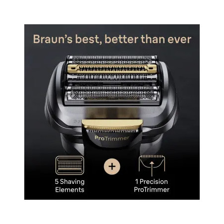 Braun Series 9 Pro+ 9565cc Wet & Dry Scheerapparaat met scheerblad Trimmer Metallic
