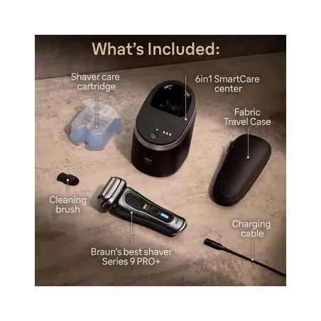 Braun Series 9 Pro+ 9565cc Wet & Dry Scheerapparaat met scheerblad Trimmer Metallic