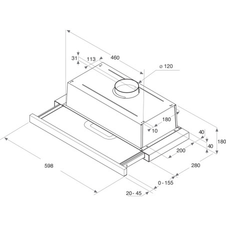 Whirlpool AKR 749/1 IX Semi-inbouw (uittrekbaar) Grijs 304 m³/uur