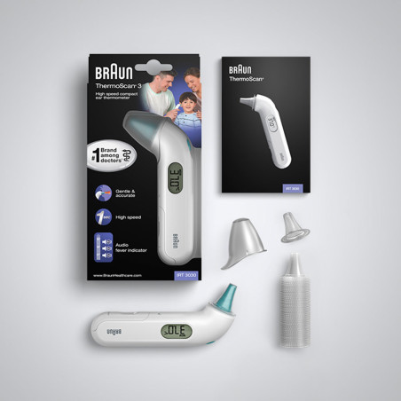 Braun ThermoScan 3 Contact Blanc Oreille