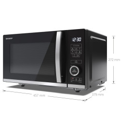 Sharp YC-QS204AE-B micro-onde Noir, Acier inoxydable Micro-onde simple Comptoir 20 L 800 W 2