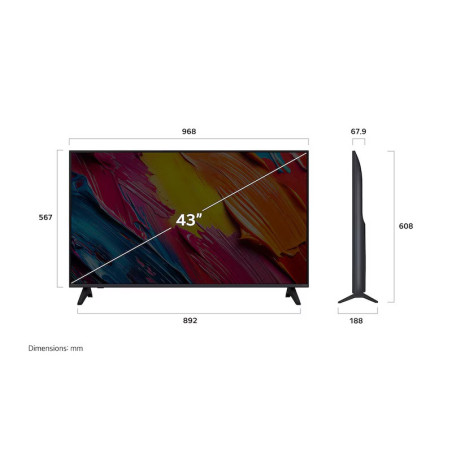 LG 43QNED70A6A afmetingen