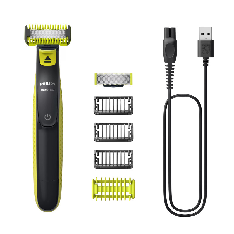 Philips Norelco OneBlade QP2824/10 scheerapparaat Scheerapparaat met scheerblad Trimmer Grijs, Limoen