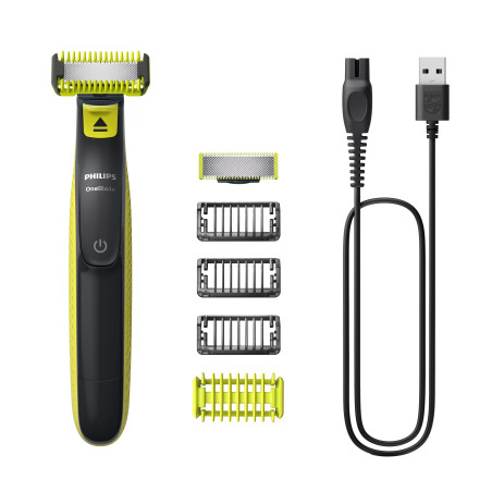 Philips Norelco OneBlade QP2824/10 rasoir pour homme Rasoir à grille Tondeuse Gris, Citron vert