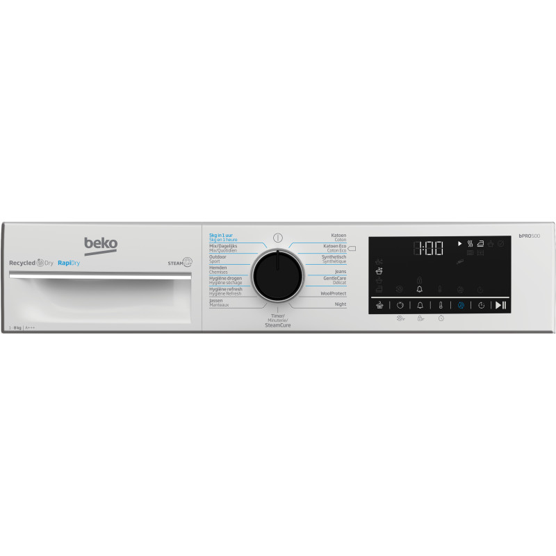 Beko B5T68247C0 wasdroger Vrijstaand Voorbelading 8 kg Wit