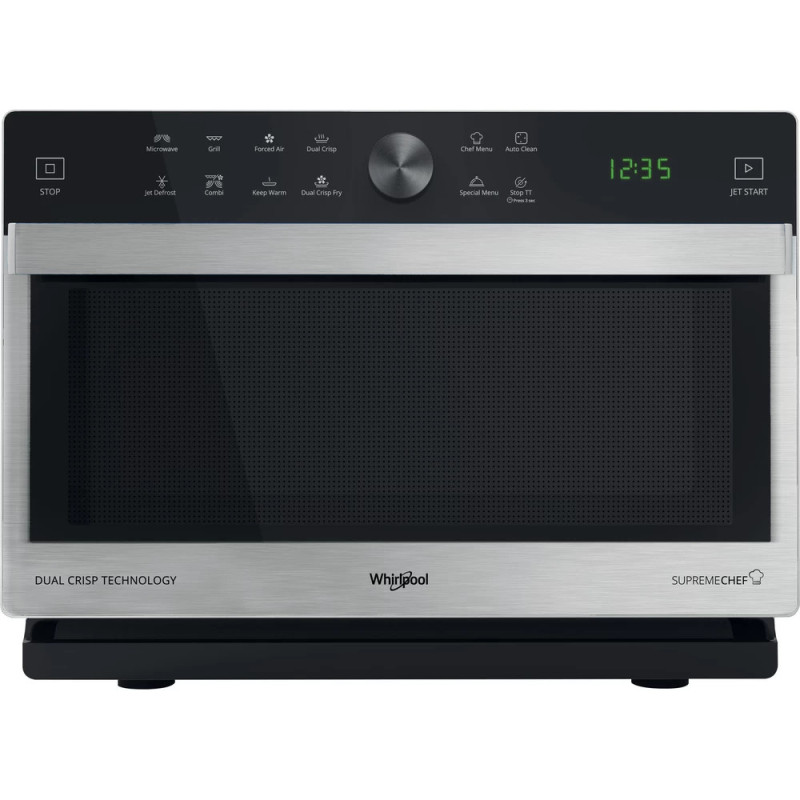 Whirlpool MWSC 833 SX Noir, Acier inoxydable Micro-onde combiné Comptoir 33 L 900 W