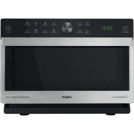 Whirlpool MWSC 833 SX Noir, Acier inoxydable Micro-onde combiné Comptoir 33 L 900 W