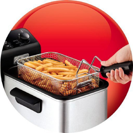 Tefal Easy Pro FR331 Enkel Vrijstaand Frituurpan Zwart, Roestvrijstaal