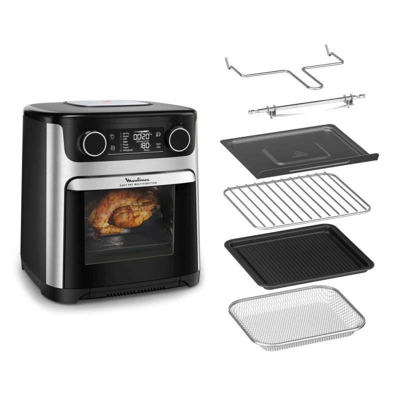 Moulinex Easy Fry Multifunction AL556DF0 friteuse Unique 15 L Autonome Friteuse d’air chaud Noir, Acier inoxydable