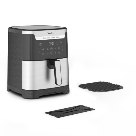 Moulinex Easy Fry & Grill XXL Enkel 6,5 l Vrijstaand Heteluchtfriteuse Zwart, Roestvrijstaal
