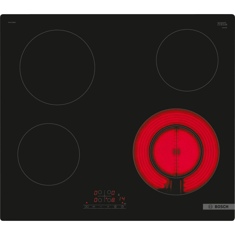 Bosch Serie 4 PKF611BB2E plaque Noir Intégré 60 cm Céramique 4 zone(s)